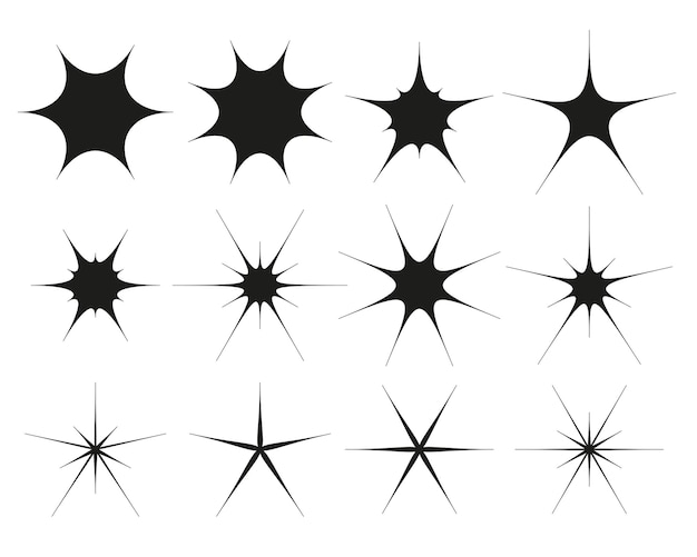 Conjunto de estrellas geométricas abstractas