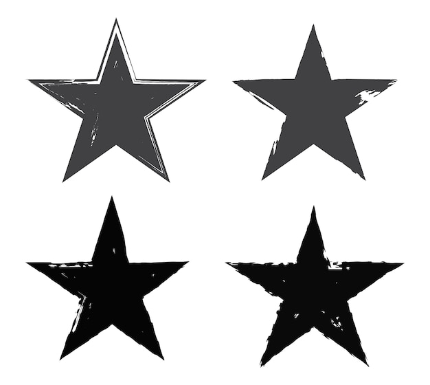 Vector conjunto de estrellas grunge