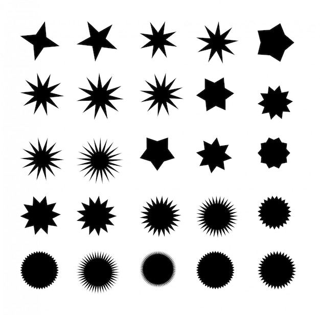 Vector conjunto de estrellas negras