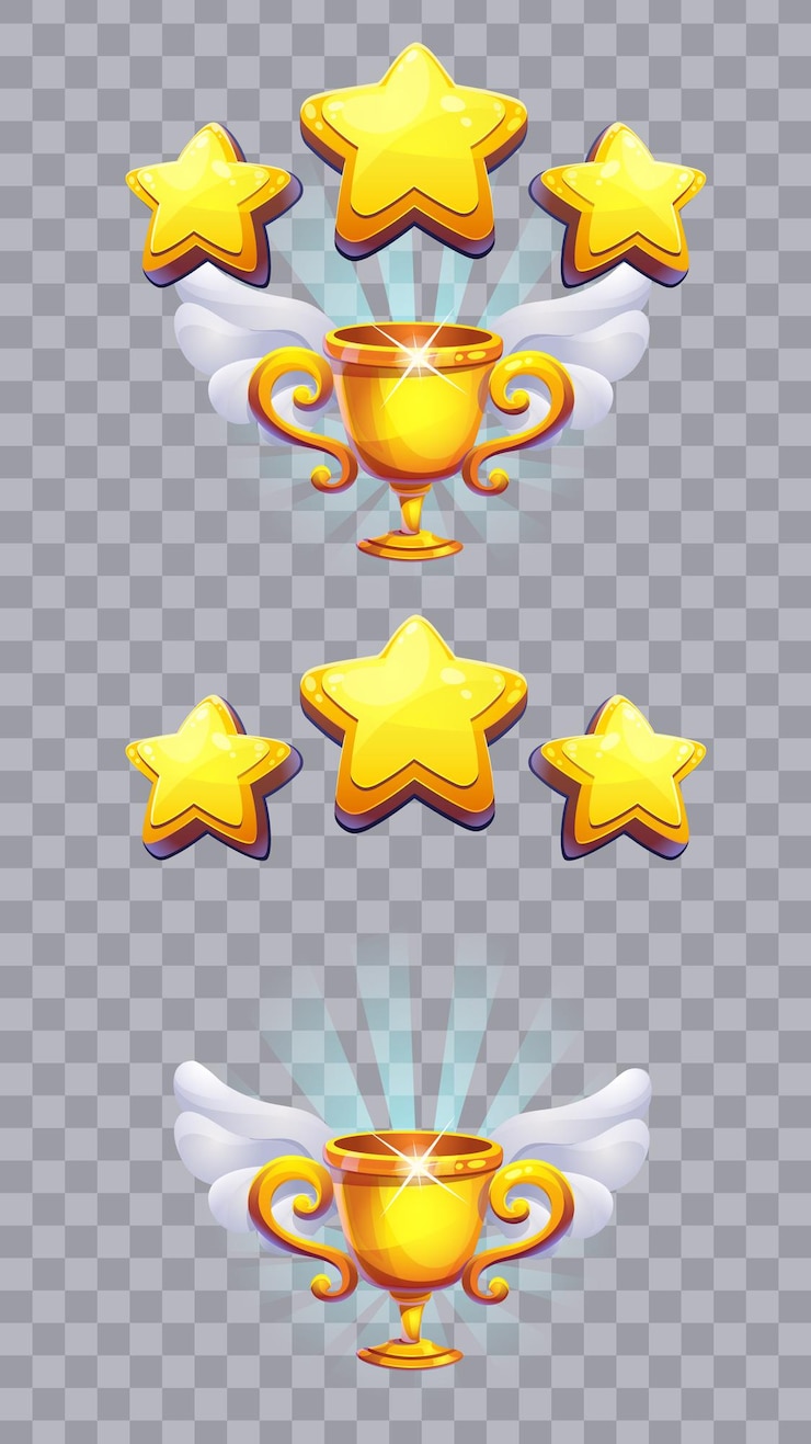 Vector conjunto de estrellas sobre un fondo transparente