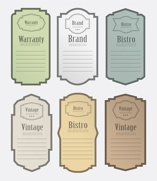 Vector conjunto de etiqueta vintage