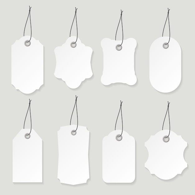 Conjunto de etiquetas en blanco