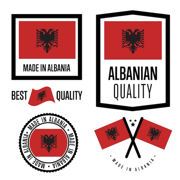 Conjunto de etiquetas de calidad de Albania