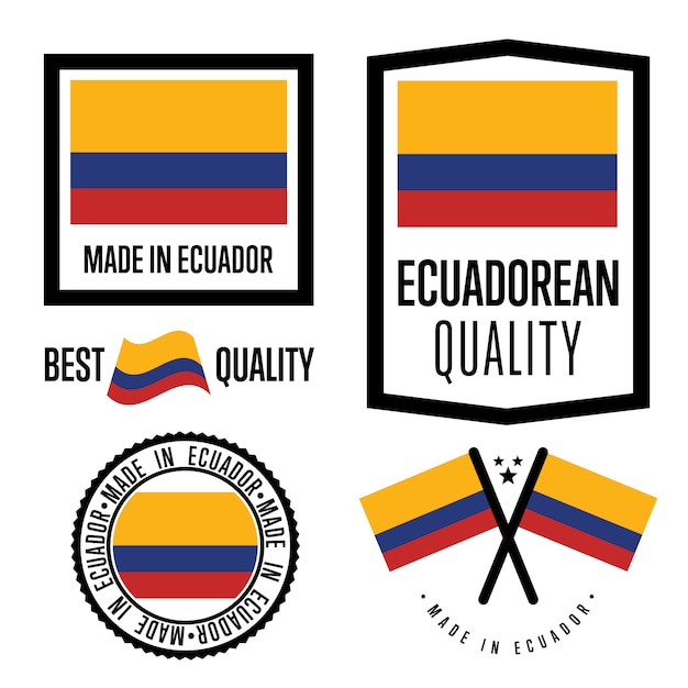 Conjunto de etiquetas de calidad de ecuador