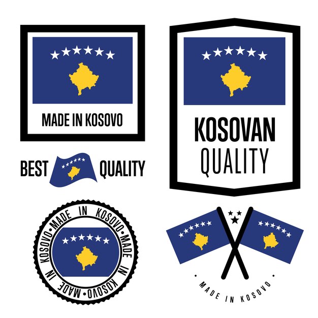 Conjunto de etiquetas de calidad de kosovo