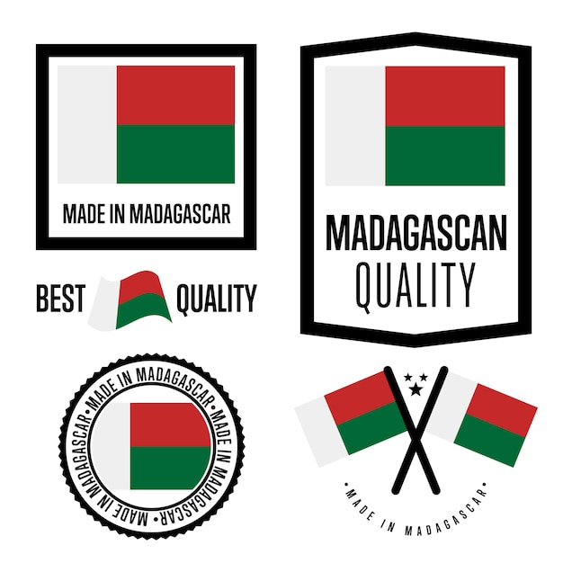 Conjunto de etiquetas de calidad de Madagascar