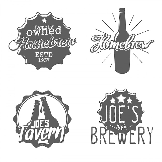 Conjunto de etiquetas de cervecería. Insignias caseras