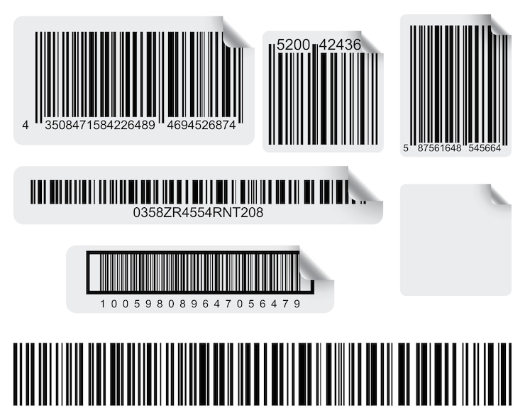 Vector conjunto de etiquetas de código de barras conceptual