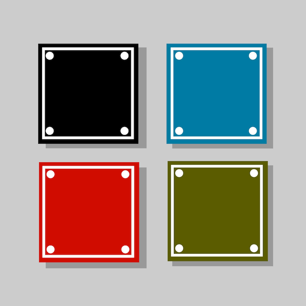 conjunto de etiquetas cuadradas en blanco de colores ilustración vectorial