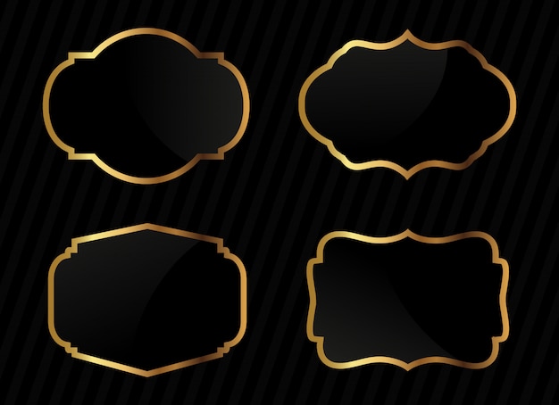 Conjunto de etiquetas doradas y negras