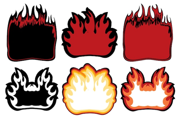 Vector conjunto de etiquetas de fuego