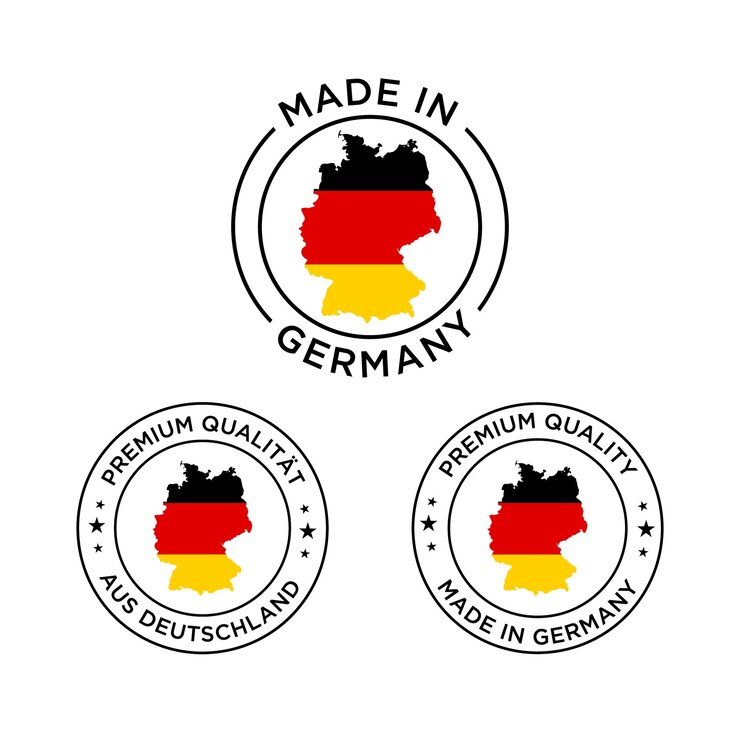 conjunto de etiquetas hechas en Alemania logotipo Alemania bandera Alemania emblema del producto