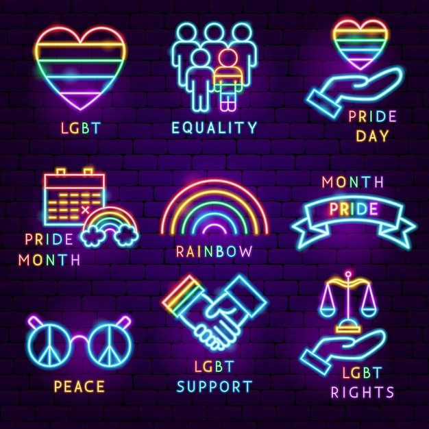 Vector conjunto de etiquetas lgbt