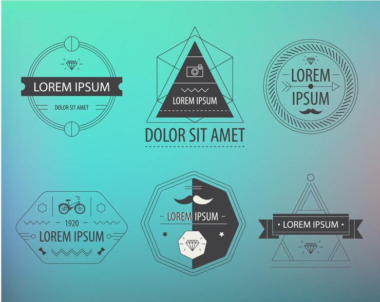 Vector conjunto de etiquetas modernas vectorhipster, iconos aislados