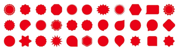 Conjunto de etiquetas de precio y etiquetas de venta Etiqueta de precio marca de calidad starburst insignias sunburst plantilla de banner insignias de compra oferta especial venta de tienda de descuento viernes negro elementos de diseño vectorial