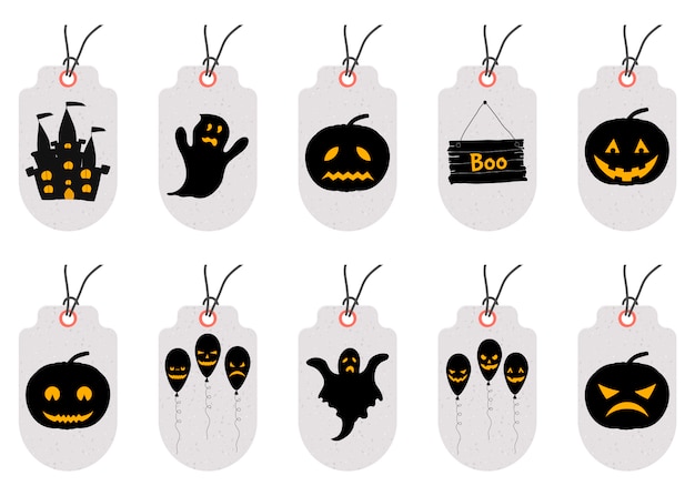 Vector conjunto de etiquetas de precio de halloween o etiquetas