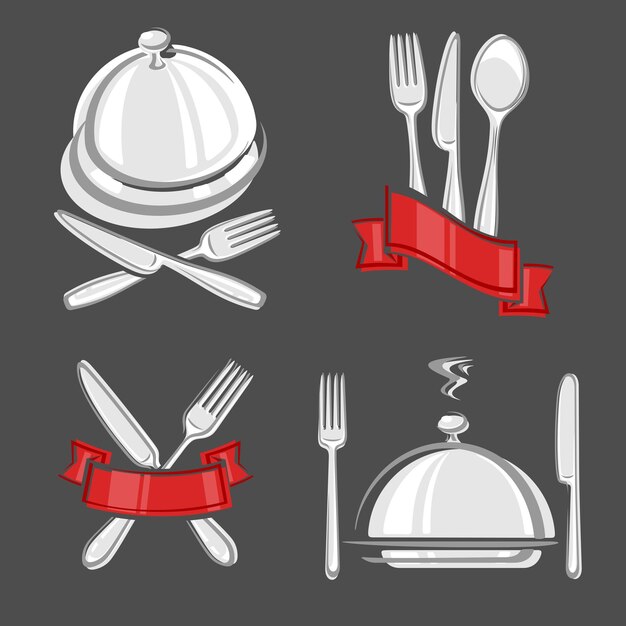 Conjunto de etiquetas de restaurante Vector