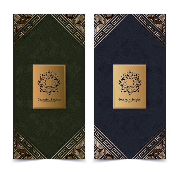 Conjunto de etiquetas retro de lujo con logotipo vectorial caligráfico Colección de monogramas antiguos