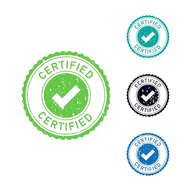 conjunto de etiquetas de sello de sello certificado