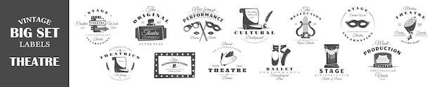 Conjunto de etiquetas de teatro