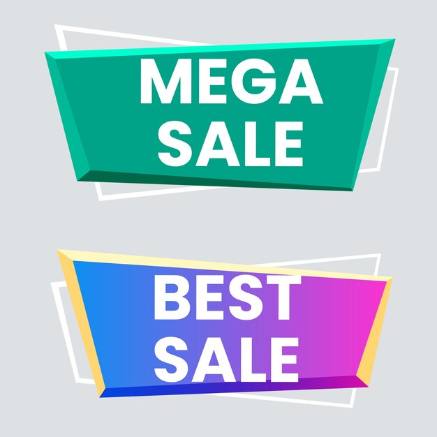Conjunto de etiquetas de venta o banners encabezados de ofertas especiales pegatinas de descuento elementos vectoriales para el sitio web d