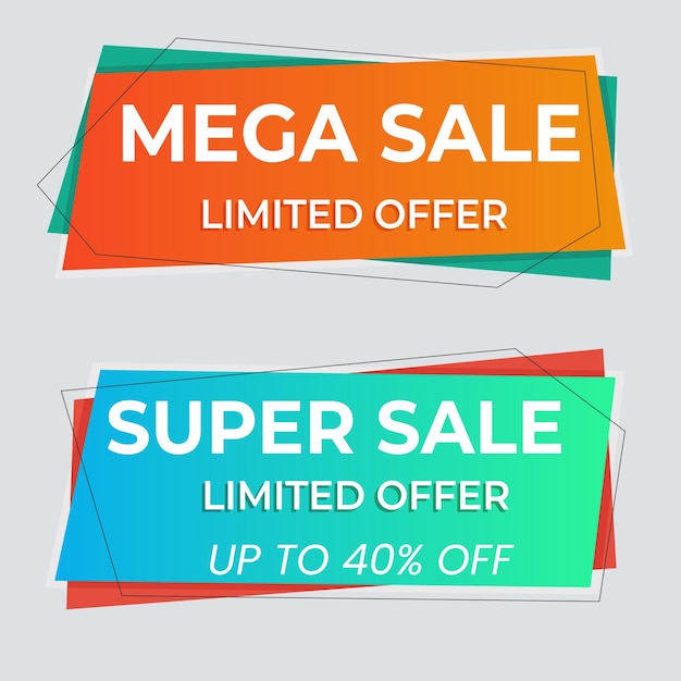 Conjunto de etiquetas de venta o banners encabezados de ofertas especiales pegatinas de descuento elementos vectoriales para el sitio web d