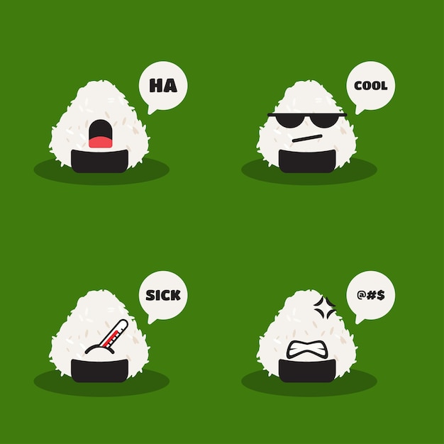 Conjunto de expresión de dibujos animados Nori Emoji