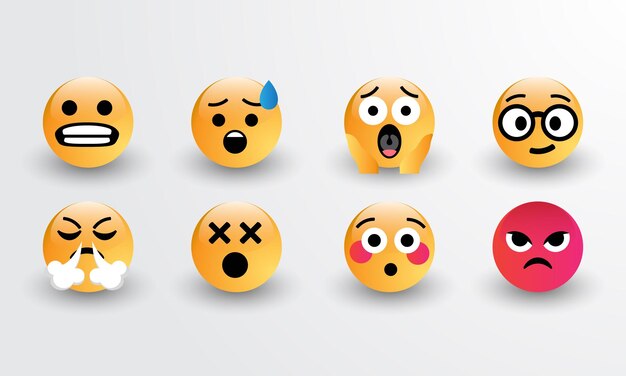 Conjunto de expresiones de emoticones