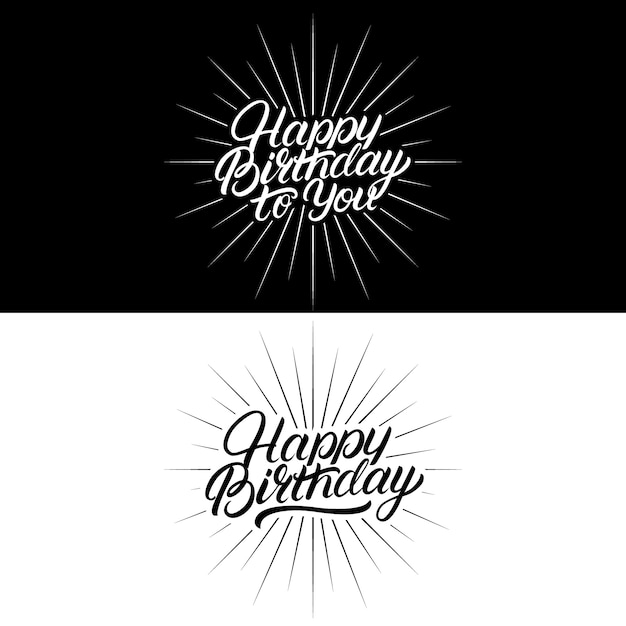 Conjunto de feliz cumpleaños a ti letras escritas a mano.