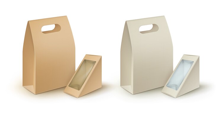 Vector conjunto de fiambreras rectangulares triangulares para llevar