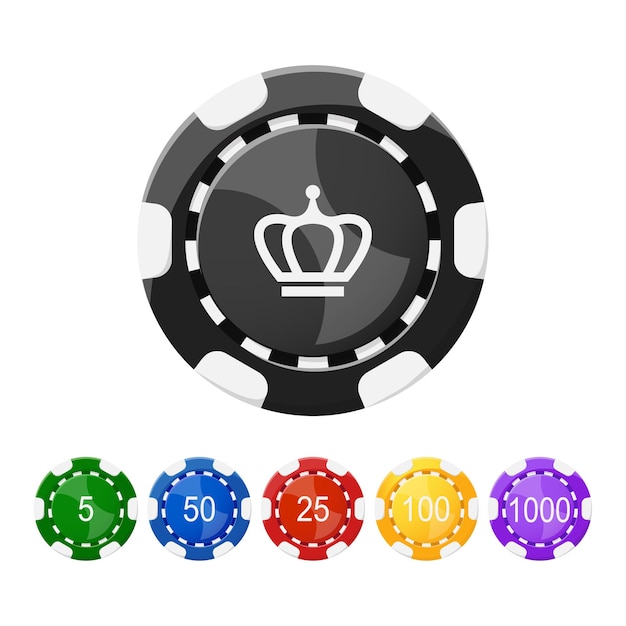 Vector conjunto de fichas de casino fichas de póquer