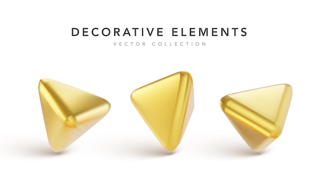 conjunto de figura geométrica realista aislado en blanco