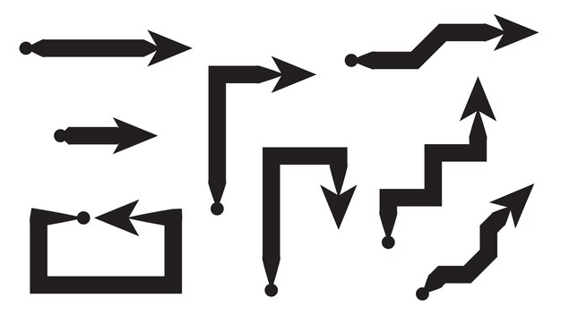 conjunto de flechas aisladas en fondo blanco elemento de diseño gráfico