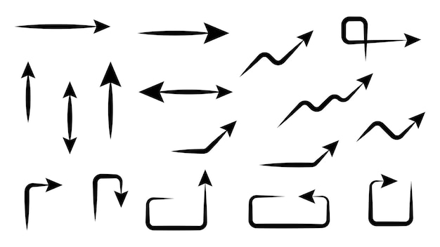 conjunto de flechas aislado sobre fondo blanco para el elemento de diseño gráfico