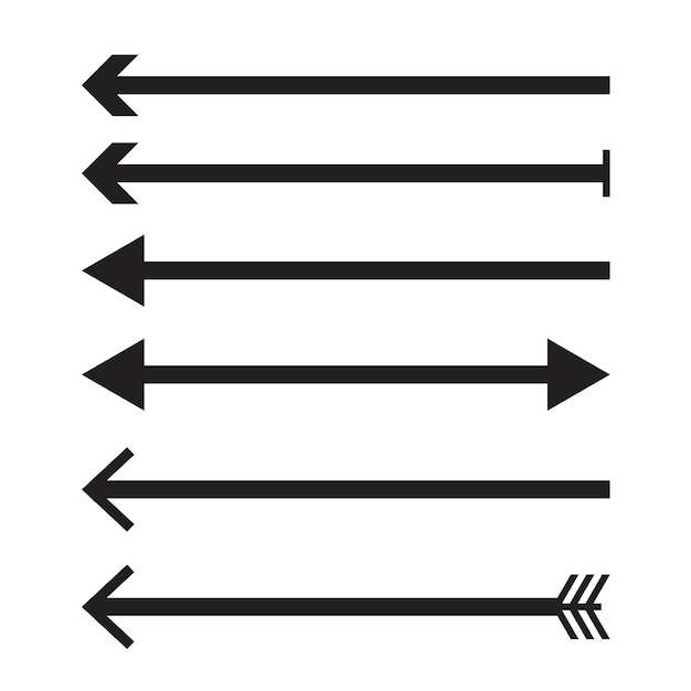 Conjunto de flechas blancas y negras o indicador de dirección