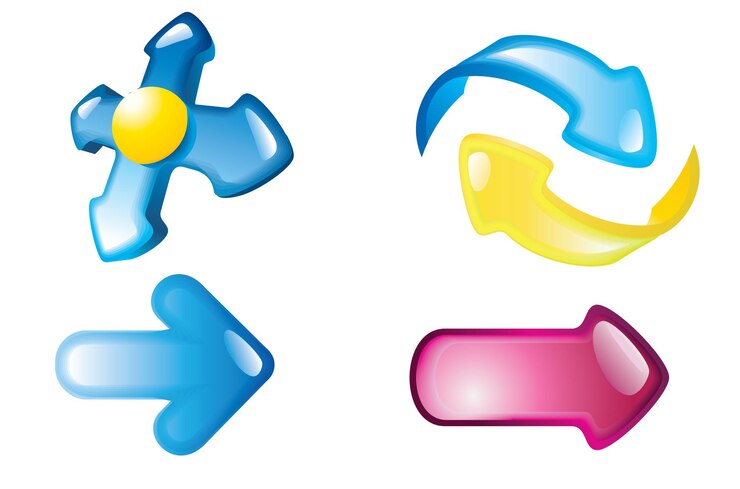 Vector conjunto de flechas brillantes vector