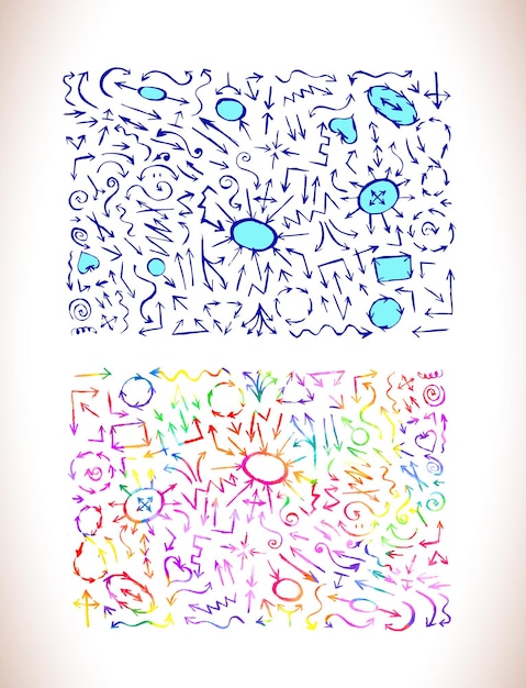 Conjunto de flechas de colores Elementos infográficos vectoriales Iconos de flecha