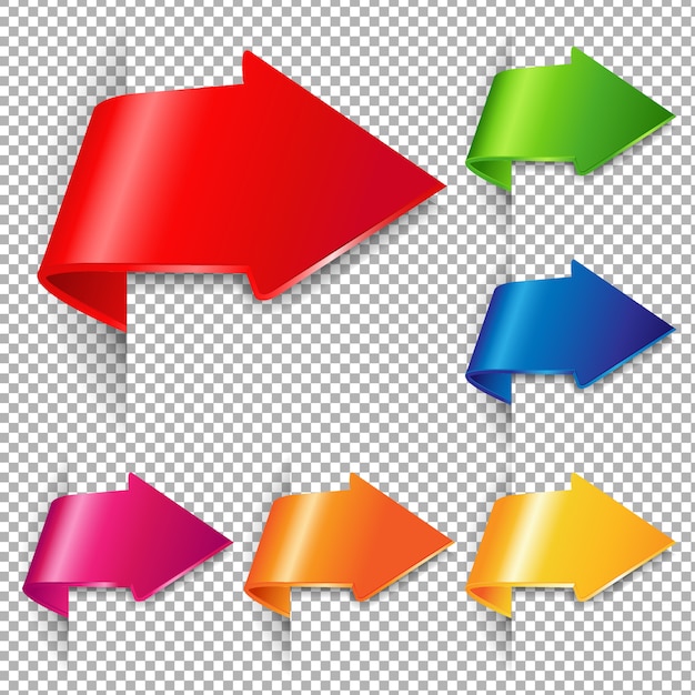 Conjunto de flechas de colores