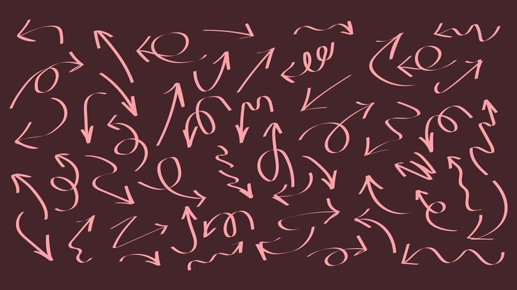 Vector conjunto de flechas de croquis elementos de flechas dibujadas a mano vector