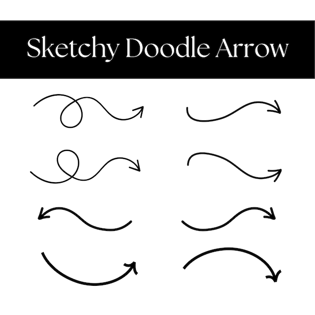 Conjunto de flechas de dibujo a mano
