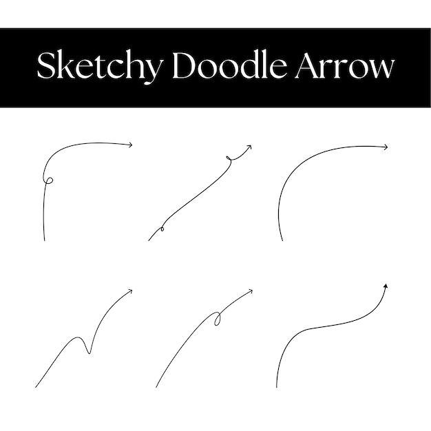 Conjunto de flechas de dibujo a mano