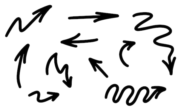 Conjunto de flechas en diferentes direcciones, movimiento giratorio.