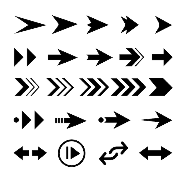 conjunto de flechas diseño de vectores ilustraciones vectoriales