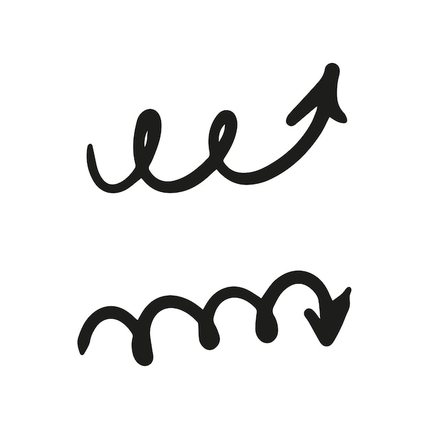 Conjunto de flechas para marcar en estilo hecho a mano