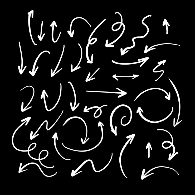 Vector conjunto de flechas simple dibujado a mano