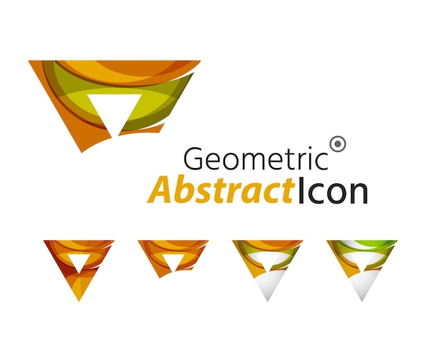 Conjunto de flechas de triángulos de logotipo de empresa geométrica abstracta