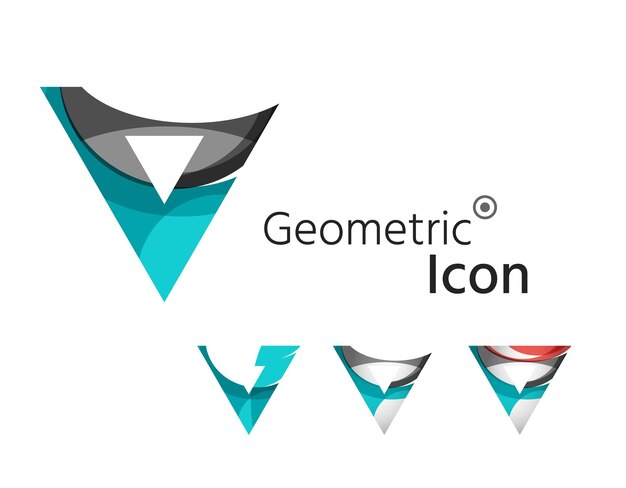 Vector conjunto de flechas de triángulos de logotipo de empresa geométrica abstracta