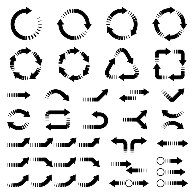 Vector conjunto de flechas vectoriales diferentes formas de flechas elementos de diseño