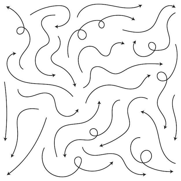 Conjunto de flechas vectoriales negras