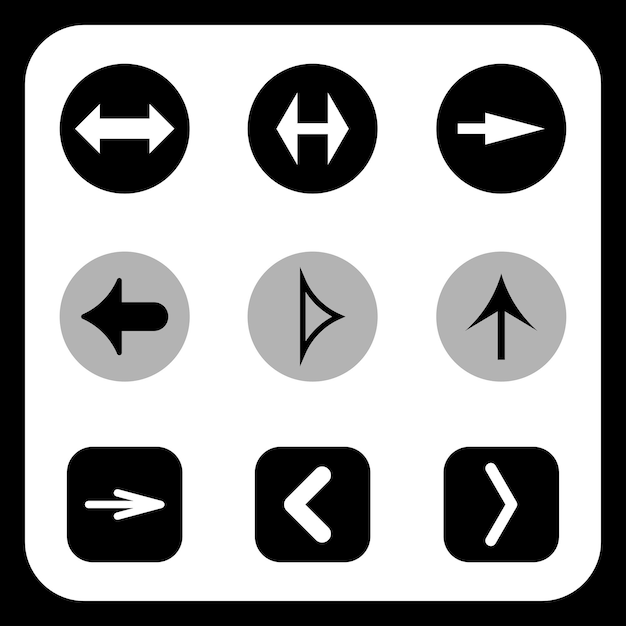 Conjunto de flechas vectoriales Pacto de iconos de flecha del cursor Colección de flechas